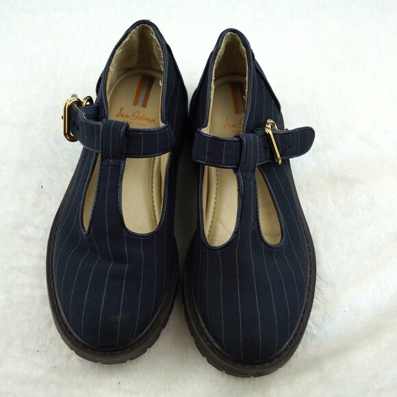 Sam Edelman Girls Taelor Kids Pinstripe Loafers Platform Size 12M - Picture 2 of 10